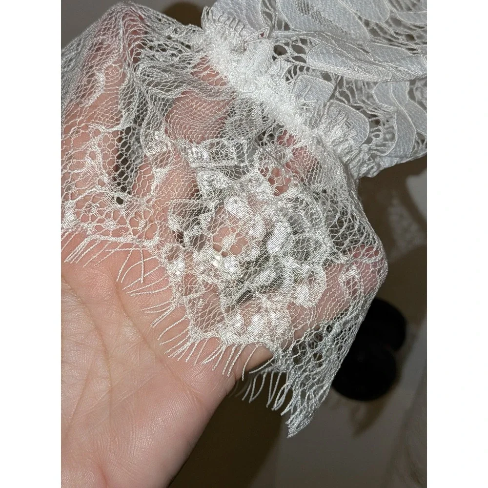 Allegra K White Lace Mock Neck Long Sleeve Mini Dress Women's Size L NWT NO BELT - Picture 8 of 11